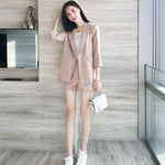 New Large Plaid Small Suit Women Blazer and Shorts  Colorful Blazer Jacket for Women  2 Piece Set Women Suit Blazer and Pants