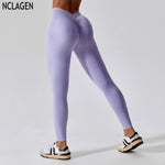 NCLAGEN Tights Hip Lifting Seamless Yoga Women's Elastic High Waist Fitness Outdoor Running Leggings Squat Proof Sports Pants