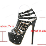 High Platform Super High Thin Heel Stiletto Sandals For Women Sexy Fashion Dance Sandals Shoes Lace Up Wedding Dress 2023 Spring