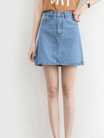 Zoki Sexy Women Denim Mini Skirt Fashion Summer High Waist Korean Black Skirt Blue Package Hip Jeans Harajuku Cotton S-3XL