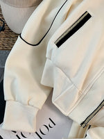 2023 Autumn Two Piece Set For Women Outfits Casual Streetwear Tracksuit Female Doll Collar Placket Sweatshirt Coat Trousers Suit