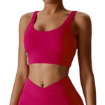 NCLAGEN Yoga Vest-type Bra Cross Strap Back Pilates Padded Running Crop Tank Top Women Push Up Gym Clothes Quick-drying Fitness