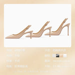 classic women singbacks women summer shoes covered toe thin heeled sandals fashion nude black white shoes for women sandals 8cm