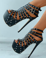 High Platform Super High Thin Heel Stiletto Sandals For Women Sexy Fashion Dance Sandals Shoes Lace Up Wedding Dress 2023 Spring
