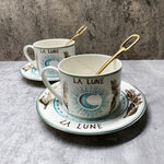 New Arrival Top Grade Bone Porcelain Coffee Cups Vintage Ceramic Cups On-glazed Advanced Tea Cups And Saucers Sets Luxury Gifts