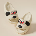 Cartoon Dog Outdoor Home Slippers Men Thick Soled Non Slip Slides Bathroom Indoor Summer Comfy Shoes Versatile