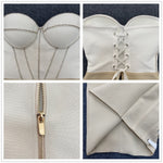 Bodycon Bandages Dress For Women 2022 New Draw String Strapless Sexy Club Party Celebrity Elegant Dress