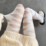 Gothic Cross Strap Sheer Pantyhose Tights Women Lolta Harajuku Temptation Knee JK Thigh High Socks Sexy Lolita Black Stockings