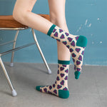Heart Print Crystal Silk Socks Women Summer Ultra-thin Transparent Elastic Long Socks Casual Fashion Harajuku Kawaii Cute Socks