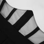 Insert Mesh Black and White Bodycon Bandage Jumpsuit For Women's Party Jumpsuit Elegant Sexy Birthday Evening Club Outfits