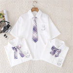 Women White Blouses Shirts Short Sleeve Print Rabbit Lapel 2023 Summer Tops Female Clothing Preppy Style JK Uniform Blusas