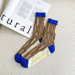 Ultra-thin Transparent Crystal Silk Socks Women Fashion Summer Harajuku Crew Socks Retro Flower Streetwear Elastic Long Socks