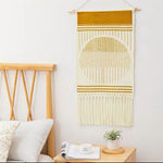 Wall Hanging Macrame Tapestry Home Decor Cotton Tassel Handmade Woven Bohemian geometric canvas Art background cloth tapestry