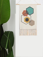 Wall Hanging Macrame Tapestry Home Decor Cotton Tassel Handmade Woven Bohemian geometric canvas Art background cloth tapestry
