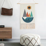 Wall Hanging Macrame Tapestry Home Decor Cotton Tassel Handmade Woven Bohemian geometric canvas Art background cloth tapestry