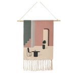Wall Hanging Macrame Tapestry Home Decor Cotton Tassel Handmade Woven Bohemian geometric canvas Art background cloth tapestry