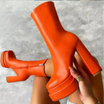 Winter Woman Shoe 2023 New in Fashion Platform Boots Ladies High Quality Luxury Women Leather Boots Super High Heels Boots Women