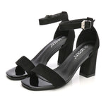 Women 2022 Summer Fashion Sandals Medium High Heel Block Heel Sandals Outdoor Fashion Sandals Women Heels Plus Size 33-41