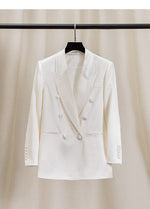 Women Acetate Blazer New Year Party Top Quality Elegant Ladies Pink Acetate Satin Blazer Outerwear Female Spring Autumn Formal