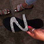 Women Summer Flat Bling Slippers Female Flip Flops Sandals Outdoor Beach Women Sandals  Glitter Shoes for Women