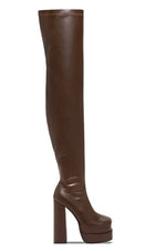 Women Thigh High Boots Double Platform Block High Heels Over The Knee Boots Zip Sexy Long Shoes Boots For Woman
