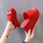 red white slippers Wedge Heels Women Sandals Platform Wedges Shoes Ladies Summer Sandals Beach Sandals High Platform Slippers